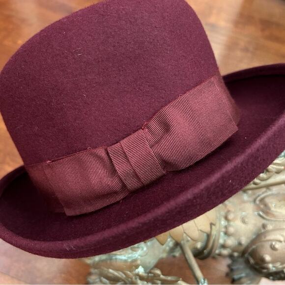 Vintage Amanda Smith Women’s 100% Wool Hat, Burgundy Maroon, 90s Style, Italian - Picture 3 of 14